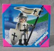 PLAYMOBIL 4625 CHEVALIER TEMPLIER oriflamme drapeau bouclier médieval BOITE NEUF