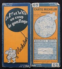 Carte MICHELIN 69 BOURGES MACON 1929 Guide Bibendum pneu tyre map