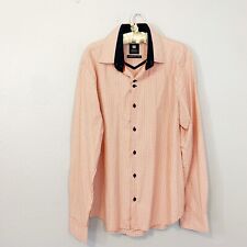 BOBOIS Mens Red  Checked Button Down Shirt Size XL European Style Slim Fit