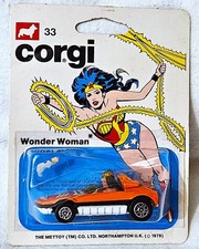 1979 CORGI JUNIORS DIECAST CAR on CARD / WONDER WOMAN CAR / DC COMICS