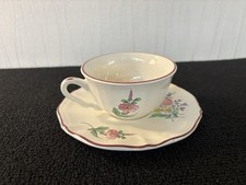 Lunéville Earthenware Coffee Cup and Plate