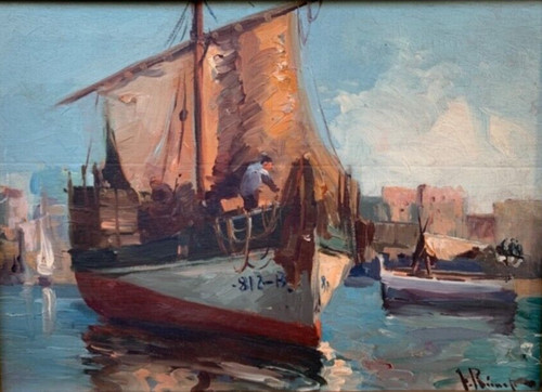 Tableau huile paysage marin - paysage,