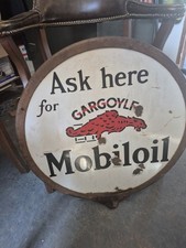 Vintage 1930s Mobil Oil Lollipop Gargoyle Sign