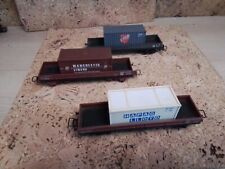 JOUEF HO. 3 WAGONS PLATS AVEC CONTAINERS