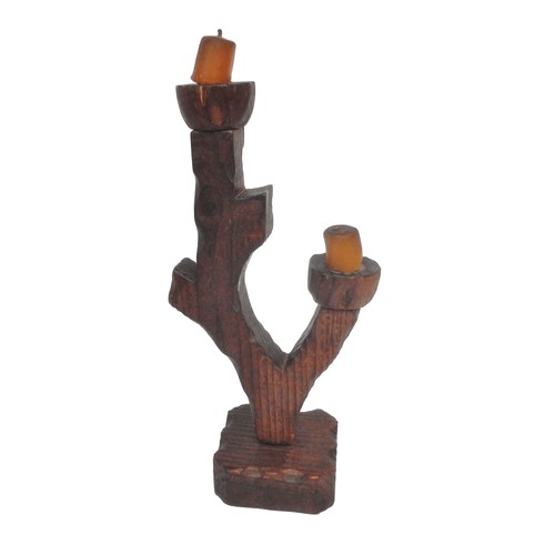 Bougeoir chandelier bois forme - bois,