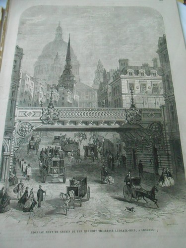 Gravure 1864 nouveau pont de - gravure,