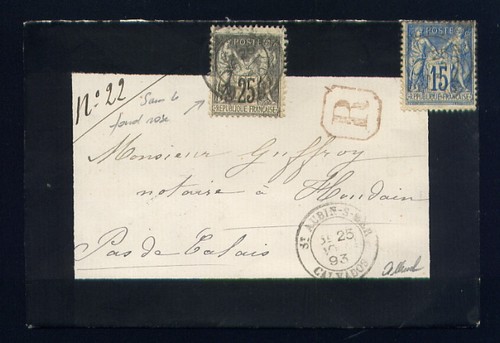 Rare lettre aubin - st, sur