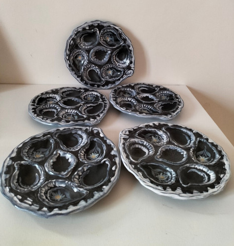 Assiettes huîtres - 5, à