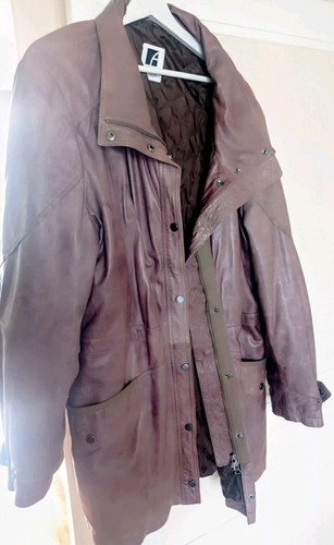 Manteau cuir agneau vintage - manteau,