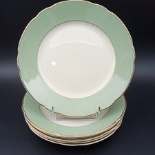 VILLEROY BOCH 6 FLAT PLATES EARTHENWARE METTLACH RHÔNE Ivory Green Gold No. 2