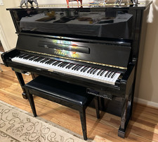 YAMAHA U1F Upright Piano Ebony, 1 owner, With Player Attachment, Very nice!