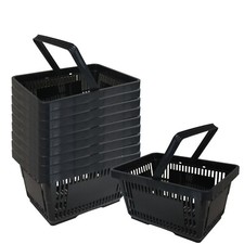 10 corbeille de vente en plastique avec anse 20 litres 40cm gerbable noir