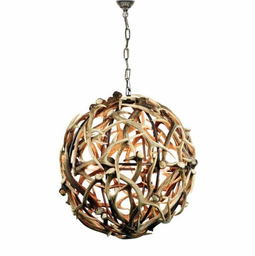 Lustre avec vrai bois - de, cerf