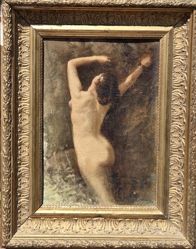 Tableau ancien signé nu - signé.,