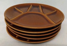 Lot De 5 Assiettes  À Fondue En Grès D: 22 Cm Vintage  (Réf : CH30 )