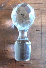 GROS BOUCHON DE CARAFE EN CRISTAL, A FACETTES