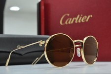 Vintage Cartier sunglasses round frame lunette brille Gold occhiali da sole