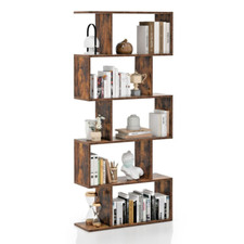 Meuble Bibliothèque en Bois MDF de Rangement Étagère Avec 5 Niveaux Pour Salon