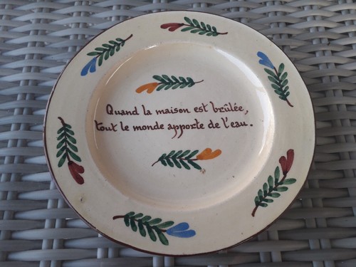 Malicorne assiette ancienne - malicorne,