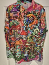 Psychedelic Tripy Vibrant Hawaiian Style Shirt Uk Large Nwt Festival, Stag Party
