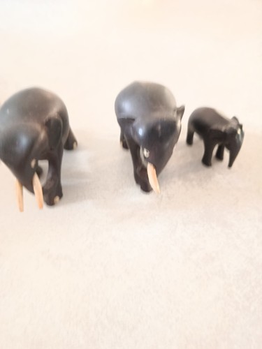 éléphants bois ébène - Éléphants,