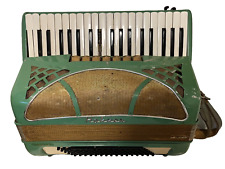 Vintage Hohner Lucia IIIP Piano Accordion – For Parts or Repair – Green & Gold