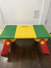 Vintage Lego Lap Table W/ Storage & Collapsible Folding Legs Made In USA 1994