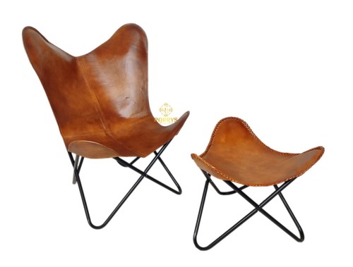 Leather butterfly chair with - chair,