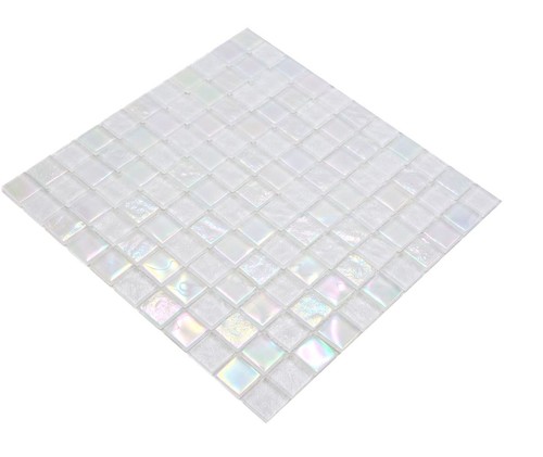 Mosaïque iridium blanc verre - mosaïque,