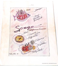 • Vintage 1989 • SPAGO RESTAURANT MENU ~ LA • RARE! •