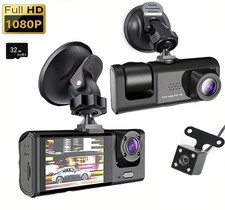 Dashcam Voiture 1080P Full HD Double Caméra Avant Arrière Vision Nocturne Neuf