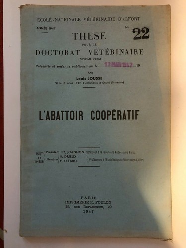 Jousse thèse l abattoir - l., l'abattoir