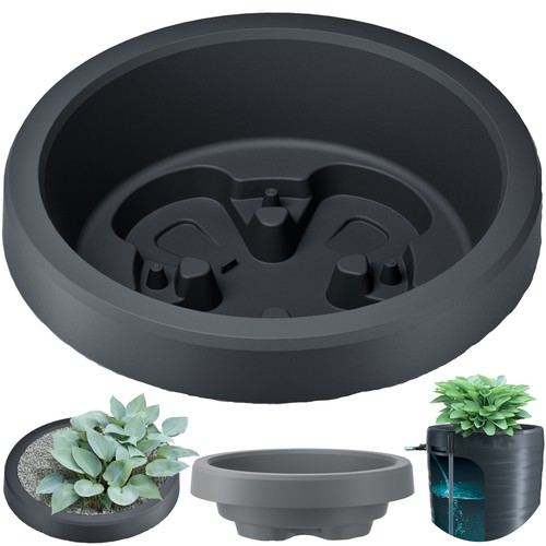 Pot fleur rond plastique - de,