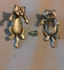 Boucle d'oreille chat - métal