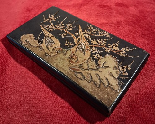 Boite carte laque - a, en