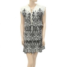 IRO Woman Evene Lace-Up Broderie Anglaise Mini Dress Embroidered Cotton M 251773