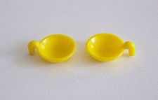PLAYMOBIL (1431) DISHES - Set of 2 Vintage Light Yellow Plate Bowls