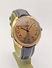 Vintage Watch Raketa Big 39 mm 2609 Soviet USSR Men Gold Plated Mechanical 1980s