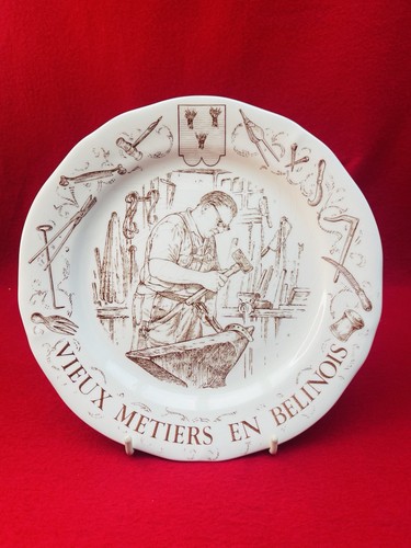 Assiette faïence gien vieux - assiette,