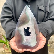 225G Natural Amethyst Agate Cave Crystal Free Form Vertical Spiritual Energy-