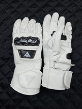 Dainese Druid 3 White Leather Motorcycle Gloves