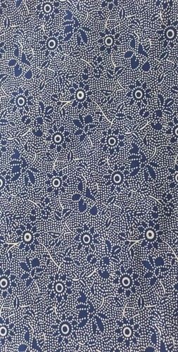 Coupon tissu fleurs bleu - tissu,