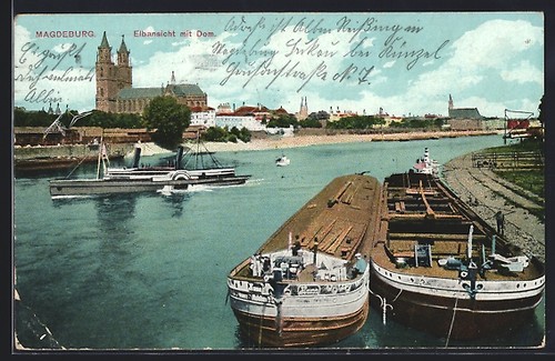 Magdebourg vue elbe avec - vue, l'elbe