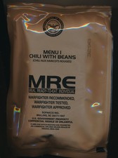 PORT OFFERT Rare Ration combat USA MRE  MENU 1 CHILI CON CARNE Emb. 2024
