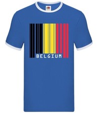 Belgique Code Barre Style Drapeau - Hommes Contraste - Bruxelles Belge Pays