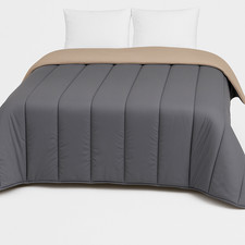 Couette tempérée bicolore Gris / Taupe - 2 personnes 220 x 240 - 14926