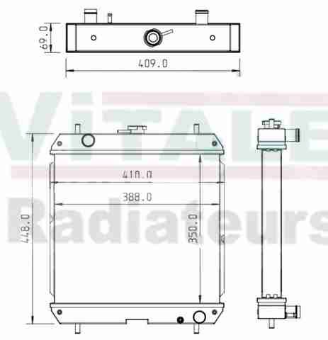 Radiateur eau iseki 3265 - eau,