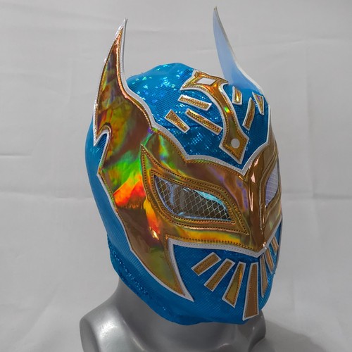 Masque lutte bleu - de, or