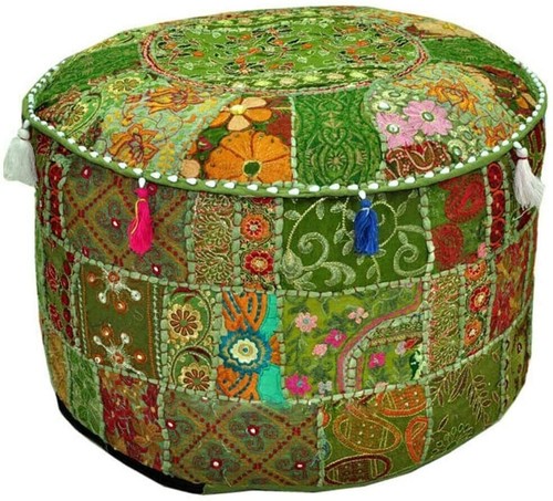 Housse pouf ottomane ronde - ottomane,