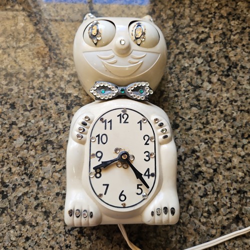 Vintage beige klock kit cat - klock,